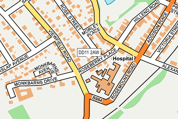DD11 2AW map - OS OpenMap – Local (Ordnance Survey) DD11 2AW map - OS OpenMap – Local (Ordnance Survey)
