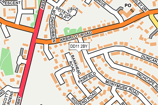 DD11 2BY map - OS OpenMap – Local (Ordnance Survey) DD11 2BY map - OS OpenMap – Local (Ordnance Survey)
