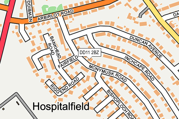 DD11 2BZ map - OS OpenMap – Local (Ordnance Survey) DD11 2BZ map - OS OpenMap – Local (Ordnance Survey)