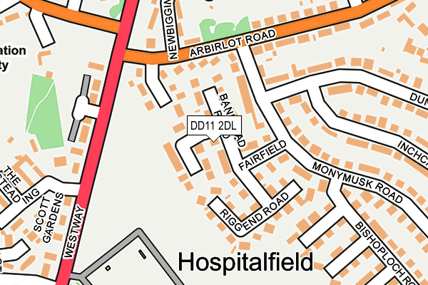 DD11 2DL map - OS OpenMap – Local (Ordnance Survey) DD11 2DL map - OS OpenMap – Local (Ordnance Survey)