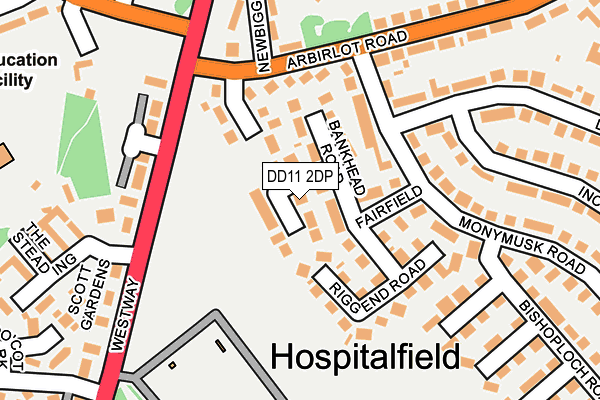 DD11 2DP map - OS OpenMap – Local (Ordnance Survey) DD11 2DP map - OS OpenMap – Local (Ordnance Survey)