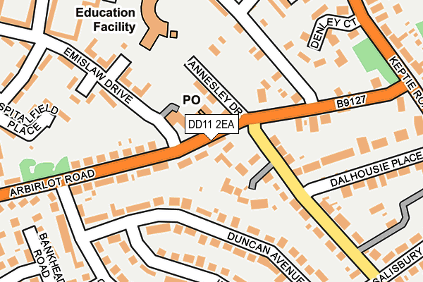 DD11 2EA map - OS OpenMap – Local (Ordnance Survey) DD11 2EA map - OS OpenMap – Local (Ordnance Survey)