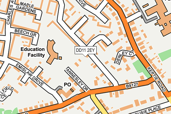 DD11 2EY map - OS OpenMap – Local (Ordnance Survey) DD11 2EY map - OS OpenMap – Local (Ordnance Survey)