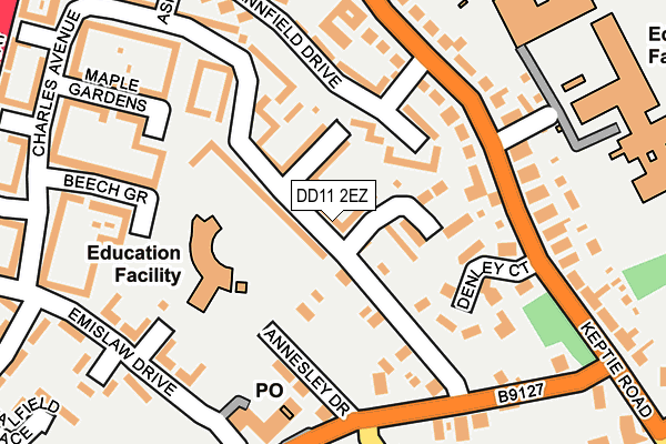 DD11 2EZ map - OS OpenMap – Local (Ordnance Survey) DD11 2EZ map - OS OpenMap – Local (Ordnance Survey)