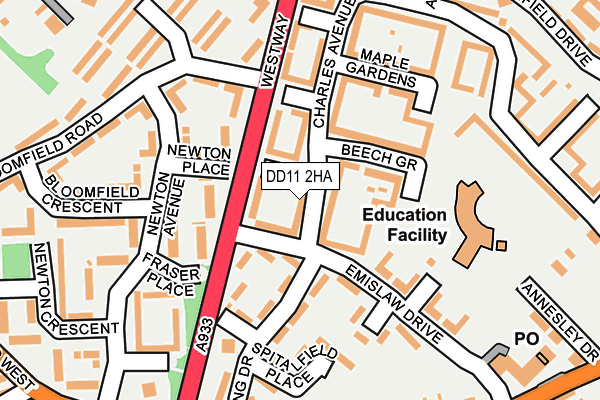 DD11 2HA map - OS OpenMap – Local (Ordnance Survey)