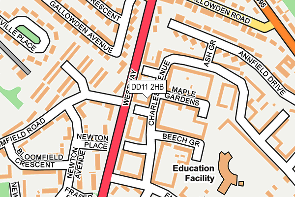DD11 2HB map - OS OpenMap – Local (Ordnance Survey) DD11 2HB map - OS OpenMap – Local (Ordnance Survey)