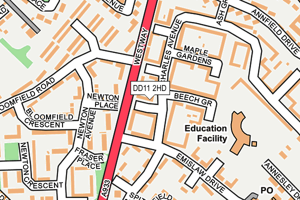 DD11 2HD map - OS OpenMap – Local (Ordnance Survey)