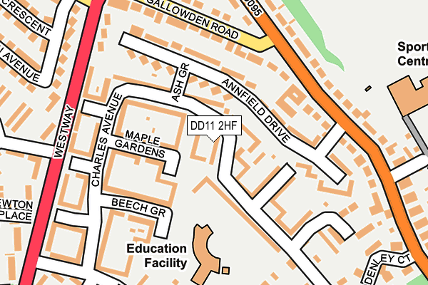 DD11 2HF map - OS OpenMap – Local (Ordnance Survey) DD11 2HF map - OS OpenMap – Local (Ordnance Survey)