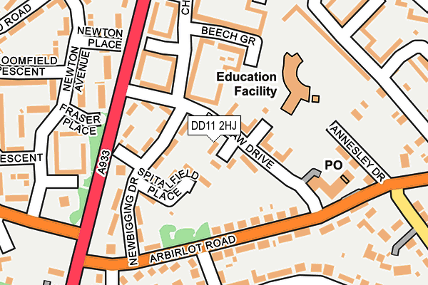 DD11 2HJ map - OS OpenMap – Local (Ordnance Survey) DD11 2HJ map - OS OpenMap – Local (Ordnance Survey)