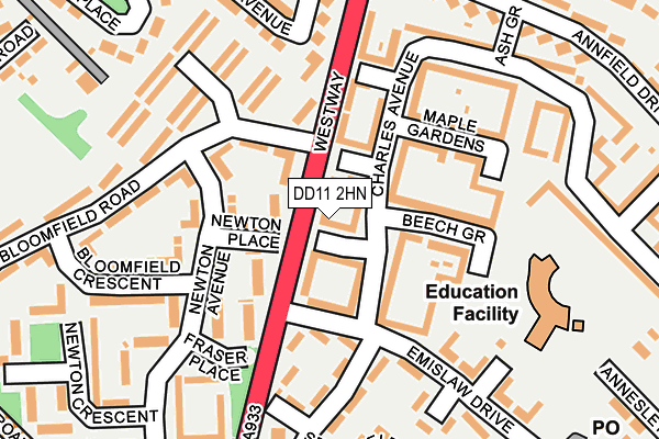 DD11 2HN map - OS OpenMap – Local (Ordnance Survey) DD11 2HN map - OS OpenMap – Local (Ordnance Survey)