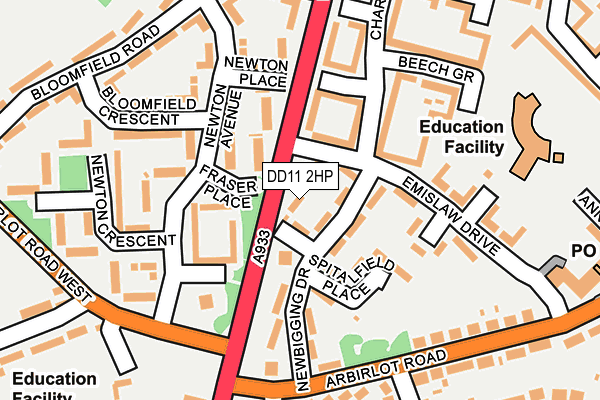DD11 2HP map - OS OpenMap – Local (Ordnance Survey)