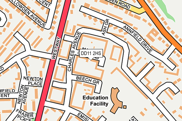 DD11 2HS map - OS OpenMap – Local (Ordnance Survey)
