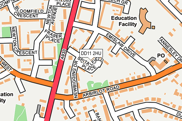 DD11 2HU map - OS OpenMap – Local (Ordnance Survey) DD11 2HU map - OS OpenMap – Local (Ordnance Survey)