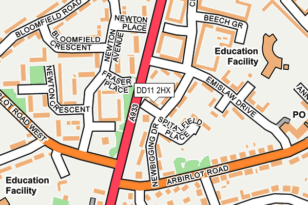 DD11 2HX map - OS OpenMap – Local (Ordnance Survey) DD11 2HX map - OS OpenMap – Local (Ordnance Survey)