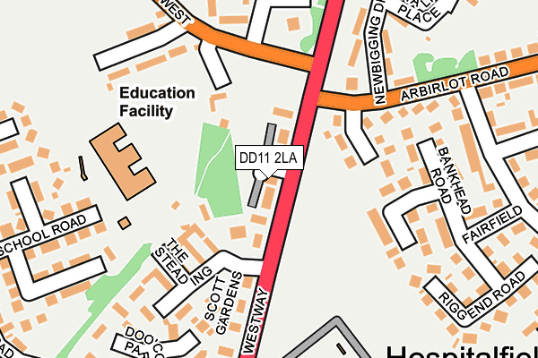 DD11 2LA map - OS OpenMap – Local (Ordnance Survey) DD11 2LA map - OS OpenMap – Local (Ordnance Survey)