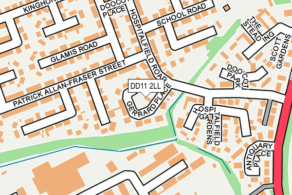 DD11 2LL map - OS OpenMap – Local (Ordnance Survey) DD11 2LL map - OS OpenMap – Local (Ordnance Survey)