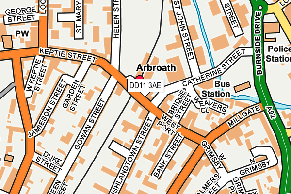 DD11 3AE map - OS OpenMap – Local (Ordnance Survey) DD11 3AE map - OS OpenMap – Local (Ordnance Survey)