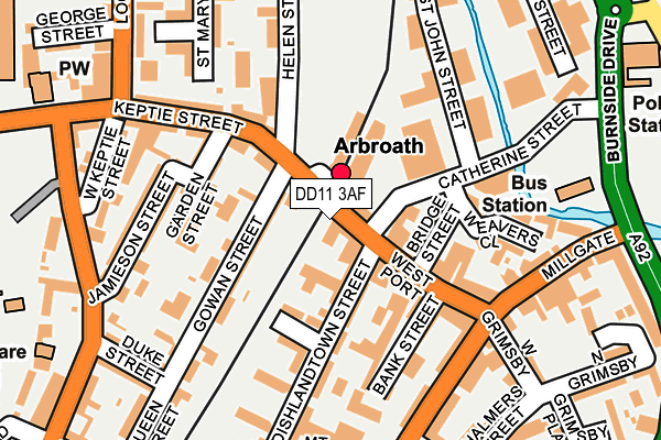 DD11 3AF map - OS OpenMap – Local (Ordnance Survey) DD11 3AF map - OS OpenMap – Local (Ordnance Survey)
