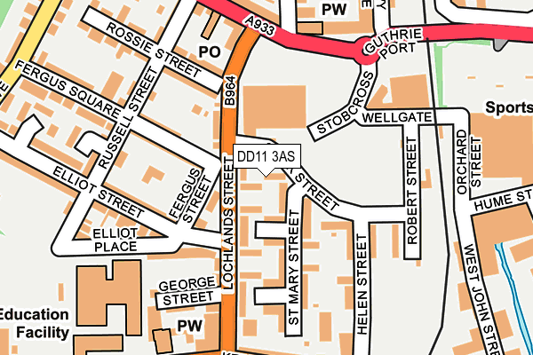DD11 3AS map - OS OpenMap – Local (Ordnance Survey) DD11 3AS map - OS OpenMap – Local (Ordnance Survey)