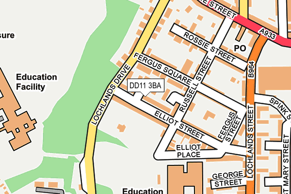 DD11 3BA map - OS OpenMap – Local (Ordnance Survey) DD11 3BA map - OS OpenMap – Local (Ordnance Survey)