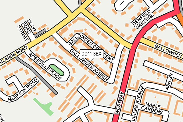 DD11 3EX map - OS OpenMap – Local (Ordnance Survey) DD11 3EX map - OS OpenMap – Local (Ordnance Survey)