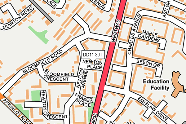 DD11 3JT map - OS OpenMap – Local (Ordnance Survey) DD11 3JT map - OS OpenMap – Local (Ordnance Survey)
