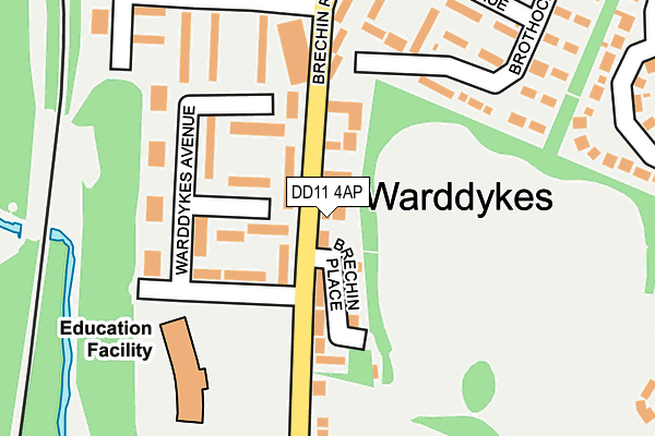 DD11 4AP map - OS OpenMap – Local (Ordnance Survey) DD11 4AP map - OS OpenMap – Local (Ordnance Survey)