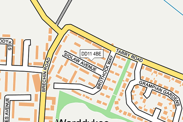 DD11 4BE map - OS OpenMap – Local (Ordnance Survey) DD11 4BE map - OS OpenMap – Local (Ordnance Survey)