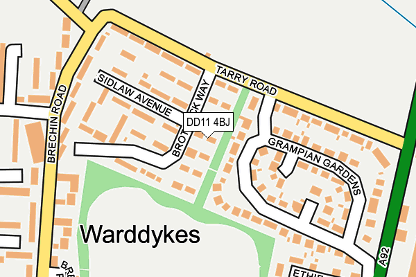 DD11 4BJ map - OS OpenMap – Local (Ordnance Survey) DD11 4BJ map - OS OpenMap – Local (Ordnance Survey)
