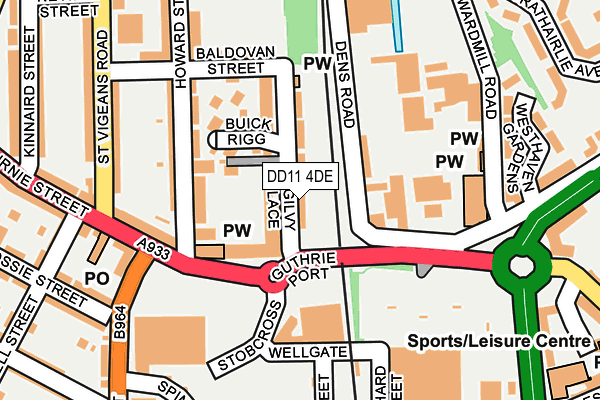 DD11 4DE map - OS OpenMap – Local (Ordnance Survey)