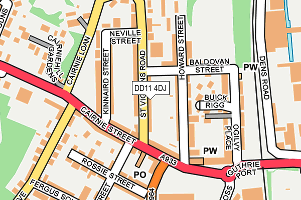 DD11 4DJ map - OS OpenMap – Local (Ordnance Survey) DD11 4DJ map - OS OpenMap – Local (Ordnance Survey)