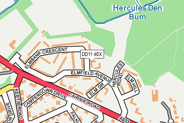 DD11 4EX map - OS OpenMap – Local (Ordnance Survey) DD11 4EX map - OS OpenMap – Local (Ordnance Survey)
