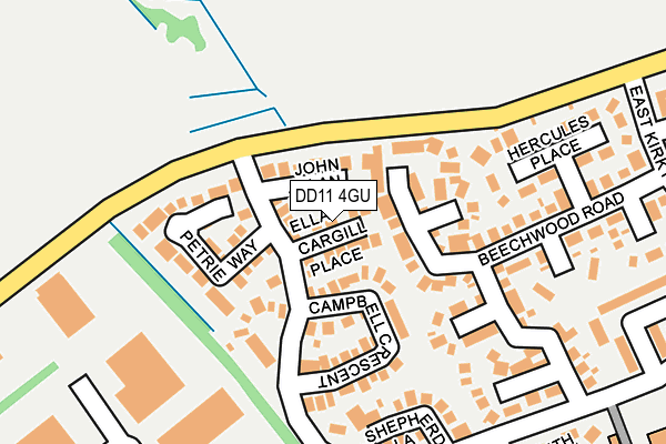 DD11 4GU map - OS OpenMap – Local (Ordnance Survey) DD11 4GU map - OS OpenMap – Local (Ordnance Survey)