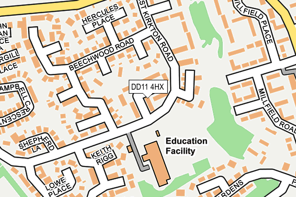 DD11 4HX map - OS OpenMap – Local (Ordnance Survey) DD11 4HX map - OS OpenMap – Local (Ordnance Survey)