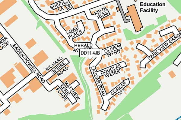 DD11 4JB map - OS OpenMap – Local (Ordnance Survey) DD11 4JB map - OS OpenMap – Local (Ordnance Survey)