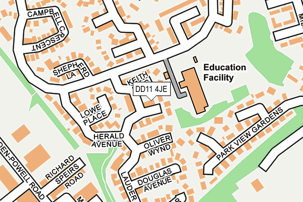 DD11 4JE map - OS OpenMap – Local (Ordnance Survey)