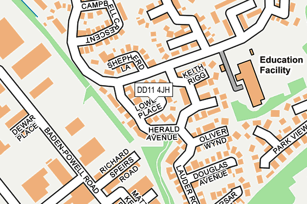 DD11 4JH map - OS OpenMap – Local (Ordnance Survey) DD11 4JH map - OS OpenMap – Local (Ordnance Survey)