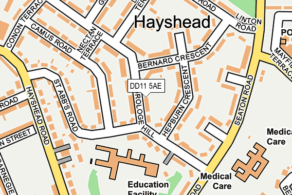 DD11 5AE map - OS OpenMap – Local (Ordnance Survey) DD11 5AE map - OS OpenMap – Local (Ordnance Survey)