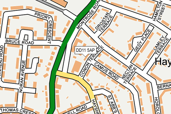 DD11 5AP map - OS OpenMap – Local (Ordnance Survey) DD11 5AP map - OS OpenMap – Local (Ordnance Survey)