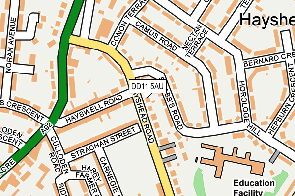 DD11 5AU map - OS OpenMap – Local (Ordnance Survey) DD11 5AU map - OS OpenMap – Local (Ordnance Survey)