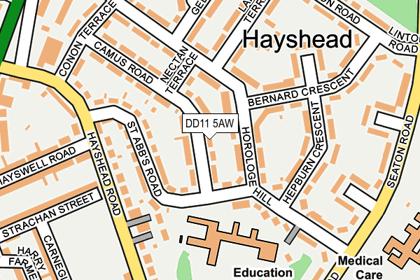 DD11 5AW map - OS OpenMap – Local (Ordnance Survey) DD11 5AW map - OS OpenMap – Local (Ordnance Survey)