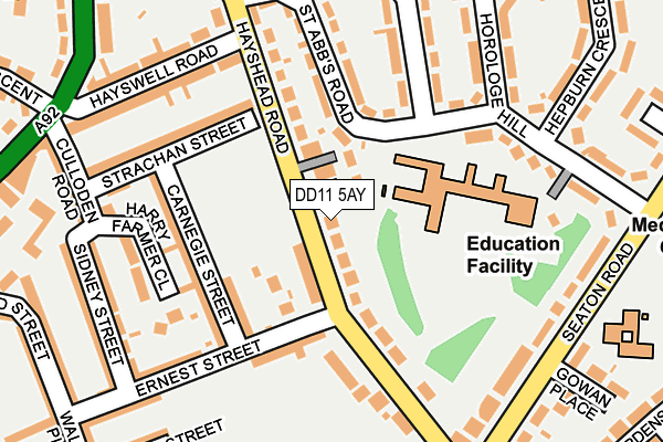 DD11 5AY map - OS OpenMap – Local (Ordnance Survey) DD11 5AY map - OS OpenMap – Local (Ordnance Survey)