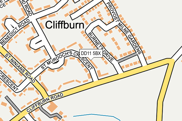 DD11 5BX map - OS OpenMap – Local (Ordnance Survey) DD11 5BX map - OS OpenMap – Local (Ordnance Survey)