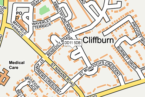 DD11 5DB map - OS OpenMap – Local (Ordnance Survey) DD11 5DB map - OS OpenMap – Local (Ordnance Survey)