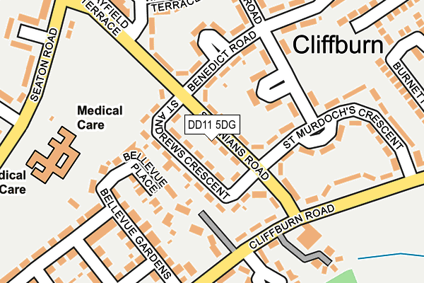 DD11 5DG map - OS OpenMap – Local (Ordnance Survey)
