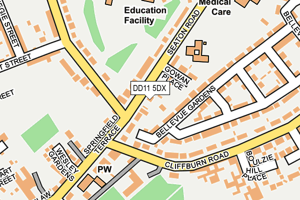 DD11 5DX map - OS OpenMap – Local (Ordnance Survey) DD11 5DX map - OS OpenMap – Local (Ordnance Survey)