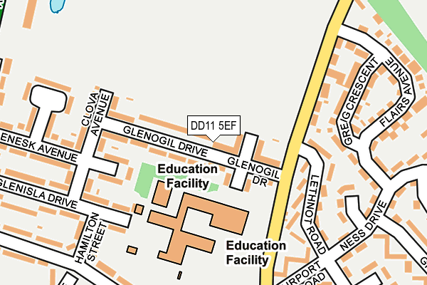 DD11 5EF map - OS OpenMap – Local (Ordnance Survey) DD11 5EF map - OS OpenMap – Local (Ordnance Survey)