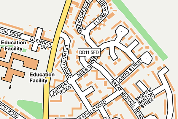 DD11 5FD map - OS OpenMap – Local (Ordnance Survey) DD11 5FD map - OS OpenMap – Local (Ordnance Survey)