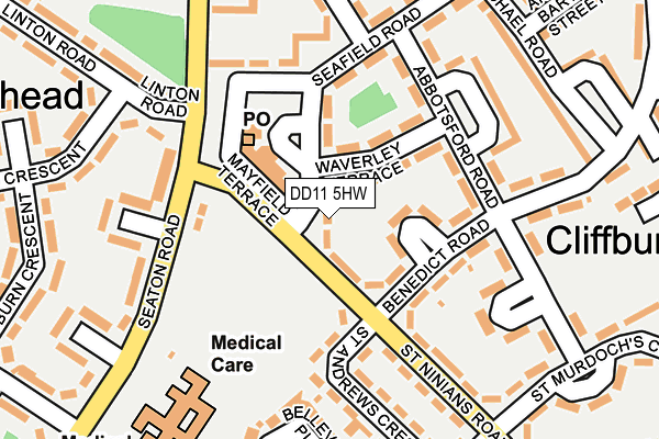 DD11 5HW map - OS OpenMap – Local (Ordnance Survey) DD11 5HW map - OS OpenMap – Local (Ordnance Survey)