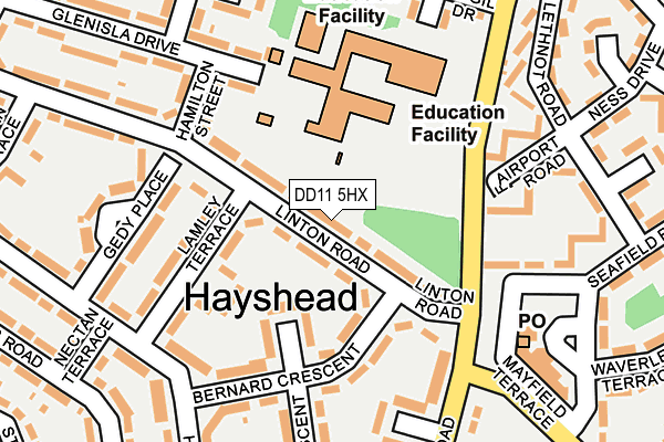 DD11 5HX map - OS OpenMap – Local (Ordnance Survey) DD11 5HX map - OS OpenMap – Local (Ordnance Survey)